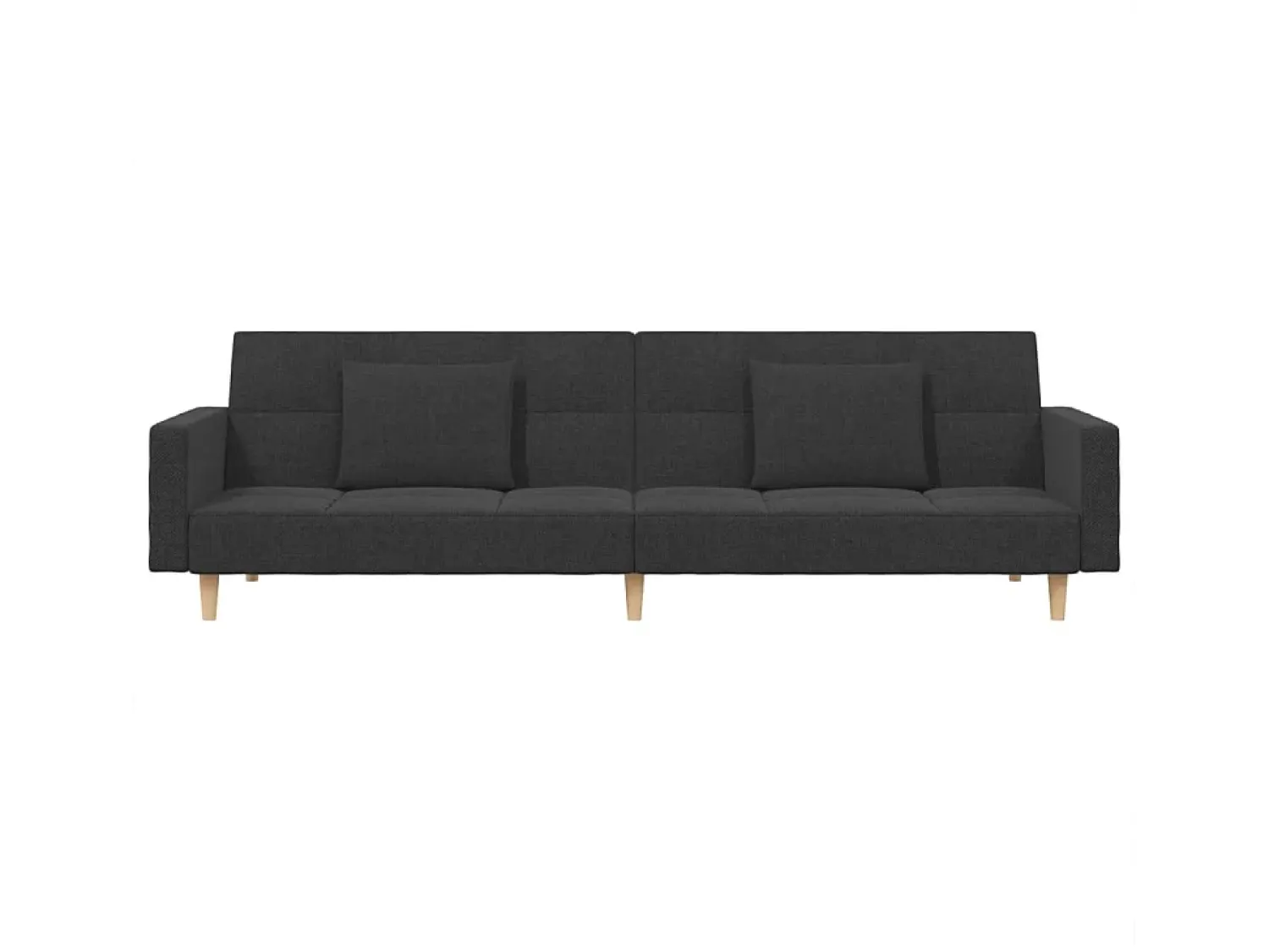 Sofá-cama 2 lugares com duas almofadas tecido -escuro PT875829^ Sofá