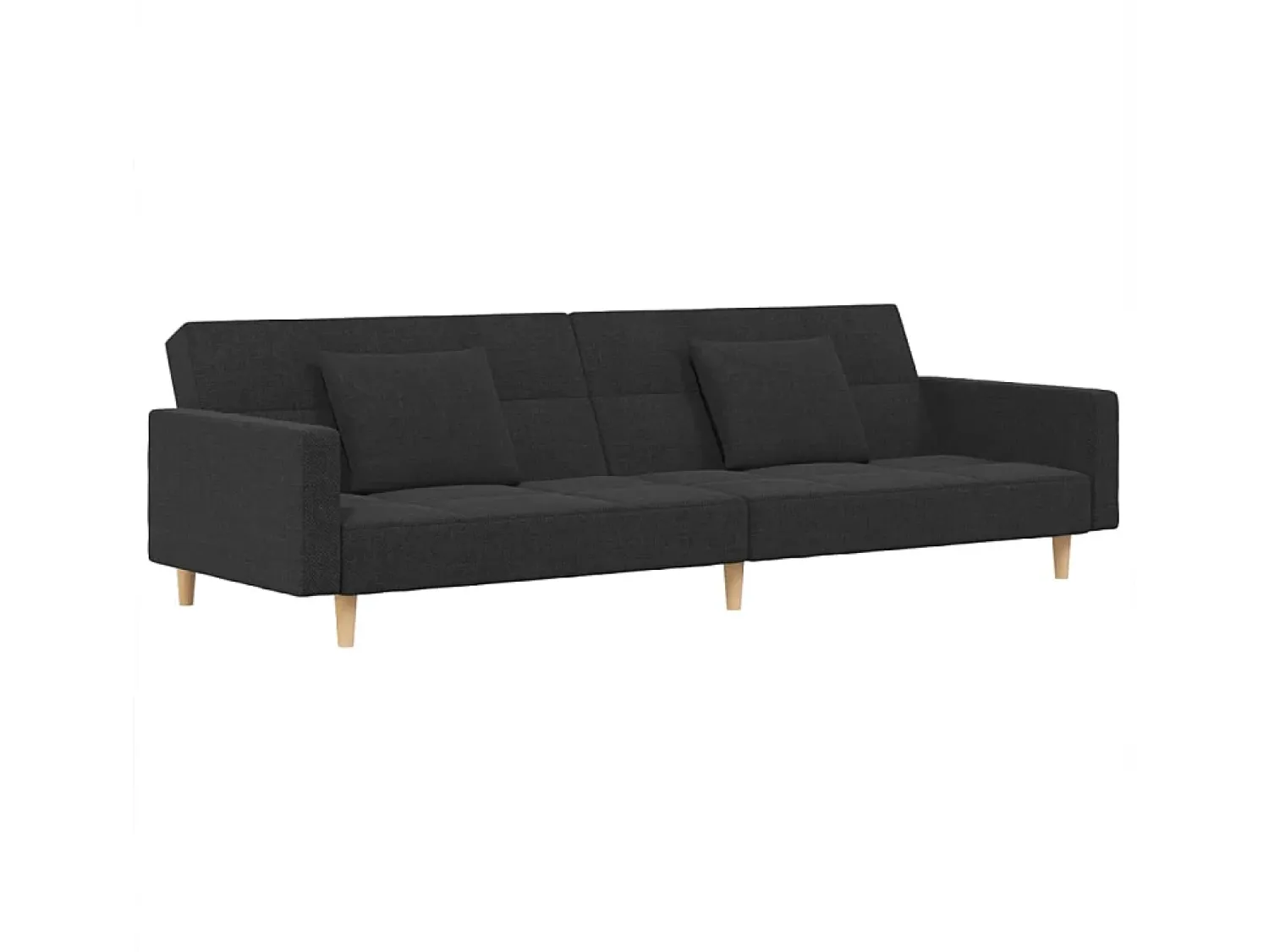 Sofá-cama 2 lugares com duas almofadas tecido -escuro PT875829^ Sofá