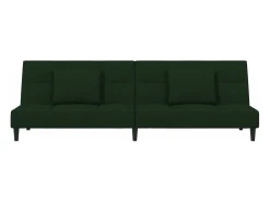 Sofá* Sofá-cama 2 lugares com duas almofadas veludo -escuro PT831946 Verde