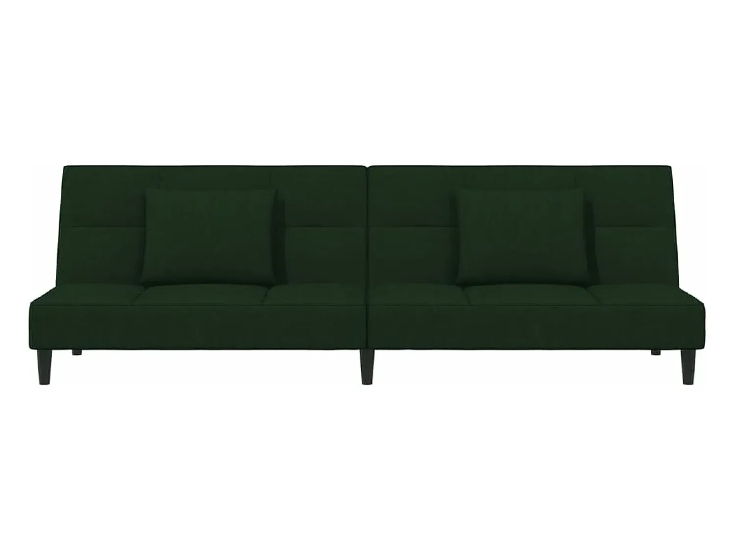 Sofá* Sofá-cama 2 lugares com duas almofadas veludo -escuro PT831946 Verde