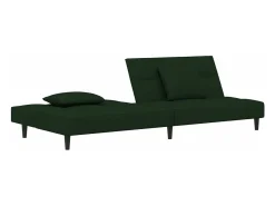 Sofá* Sofá-cama 2 lugares com duas almofadas veludo -escuro PT831946 Verde