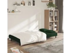 Sofá* Sofá-cama 2 lugares com duas almofadas veludo -escuro PT831946 Verde