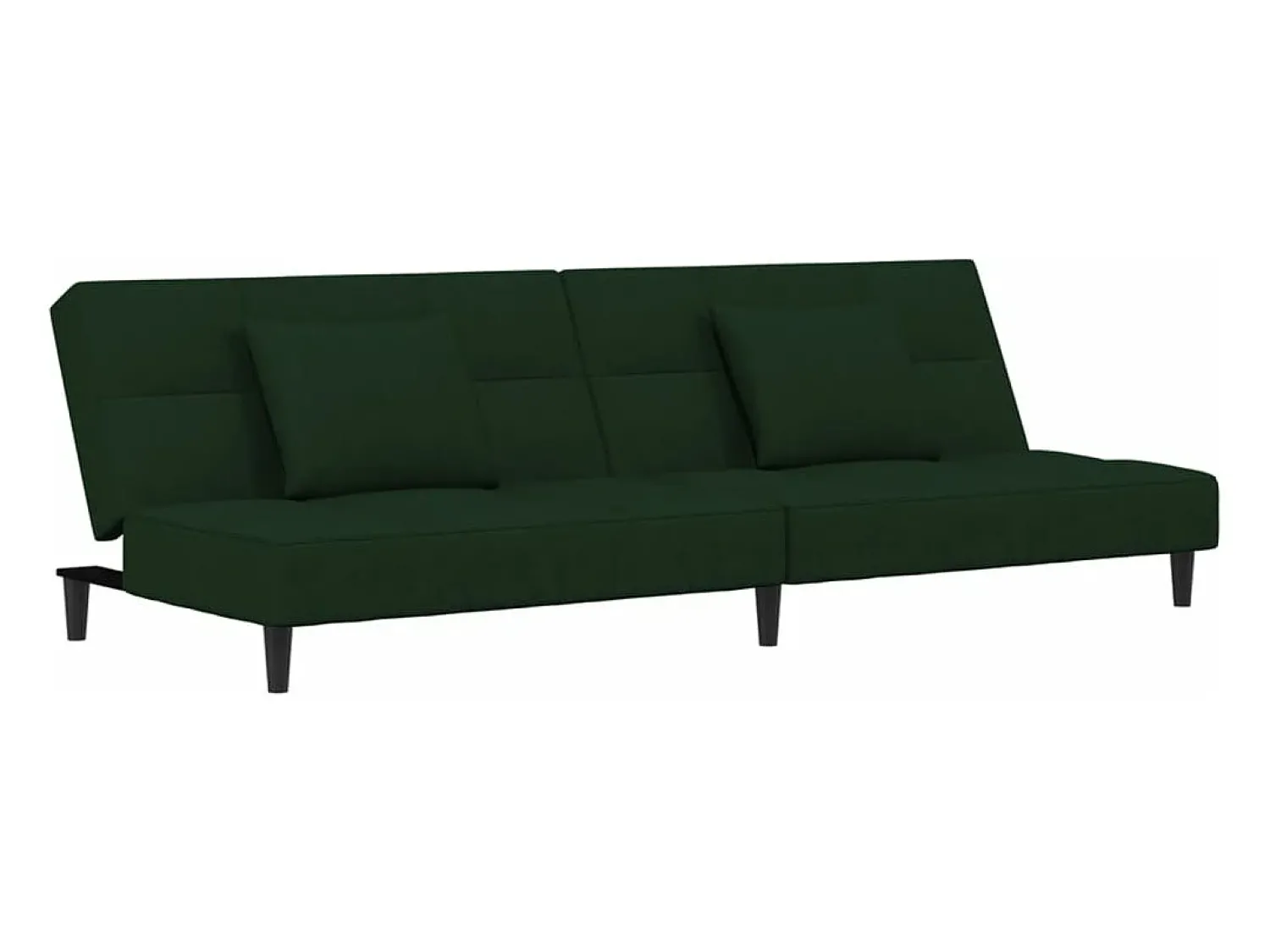 Sofá* Sofá-cama 2 lugares com duas almofadas veludo -escuro PT831946 Verde