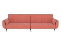 Sale Sofá-cama 2 lugares com duas almofadas veludo PT323869 Rosa