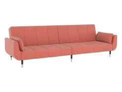 Sale Sofá-cama 2 lugares com duas almofadas veludo PT323869 Rosa