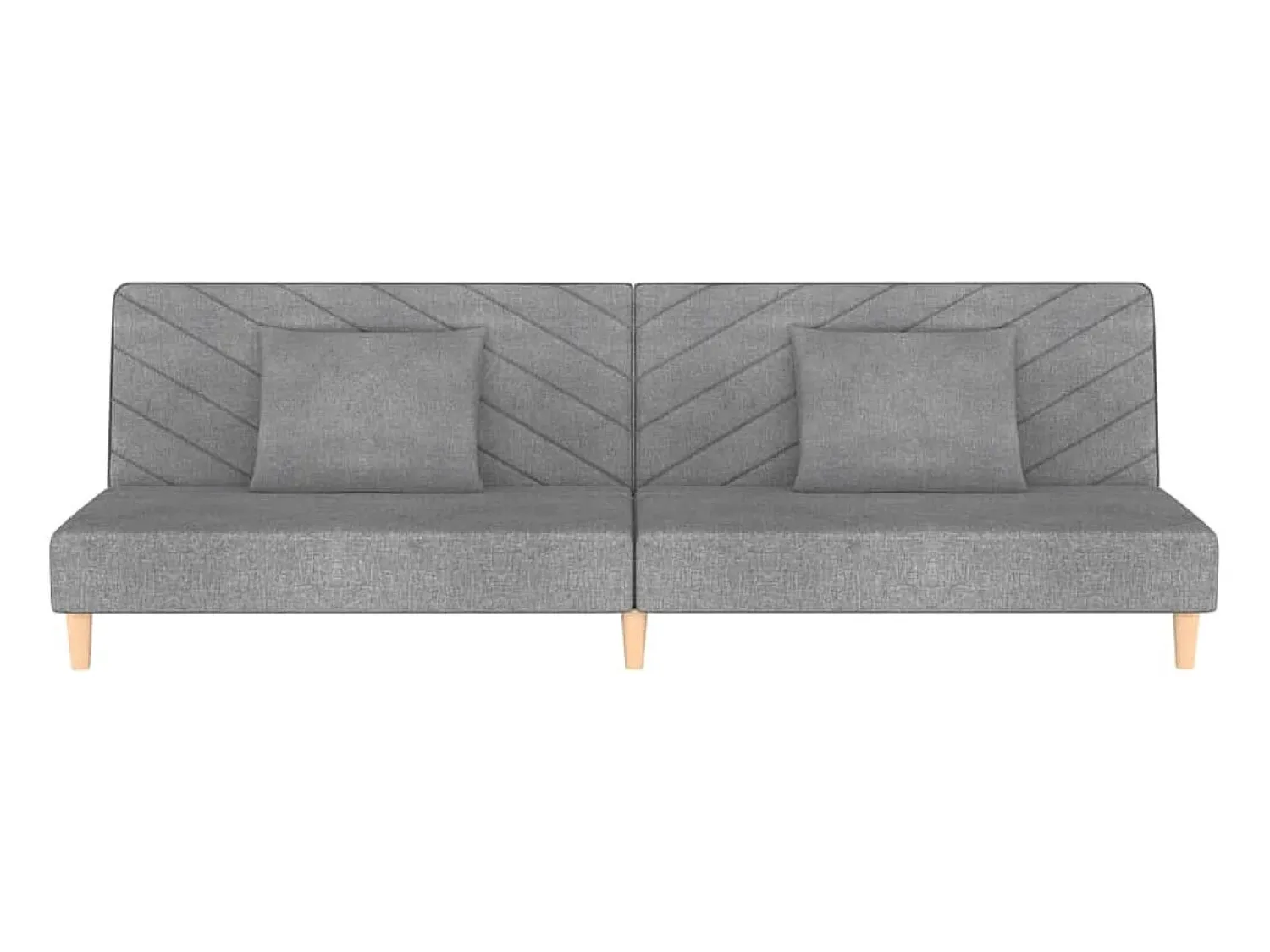 Sofá-cama 2 lugares com duas almofadas tecido -claro PT365817^ Sofá