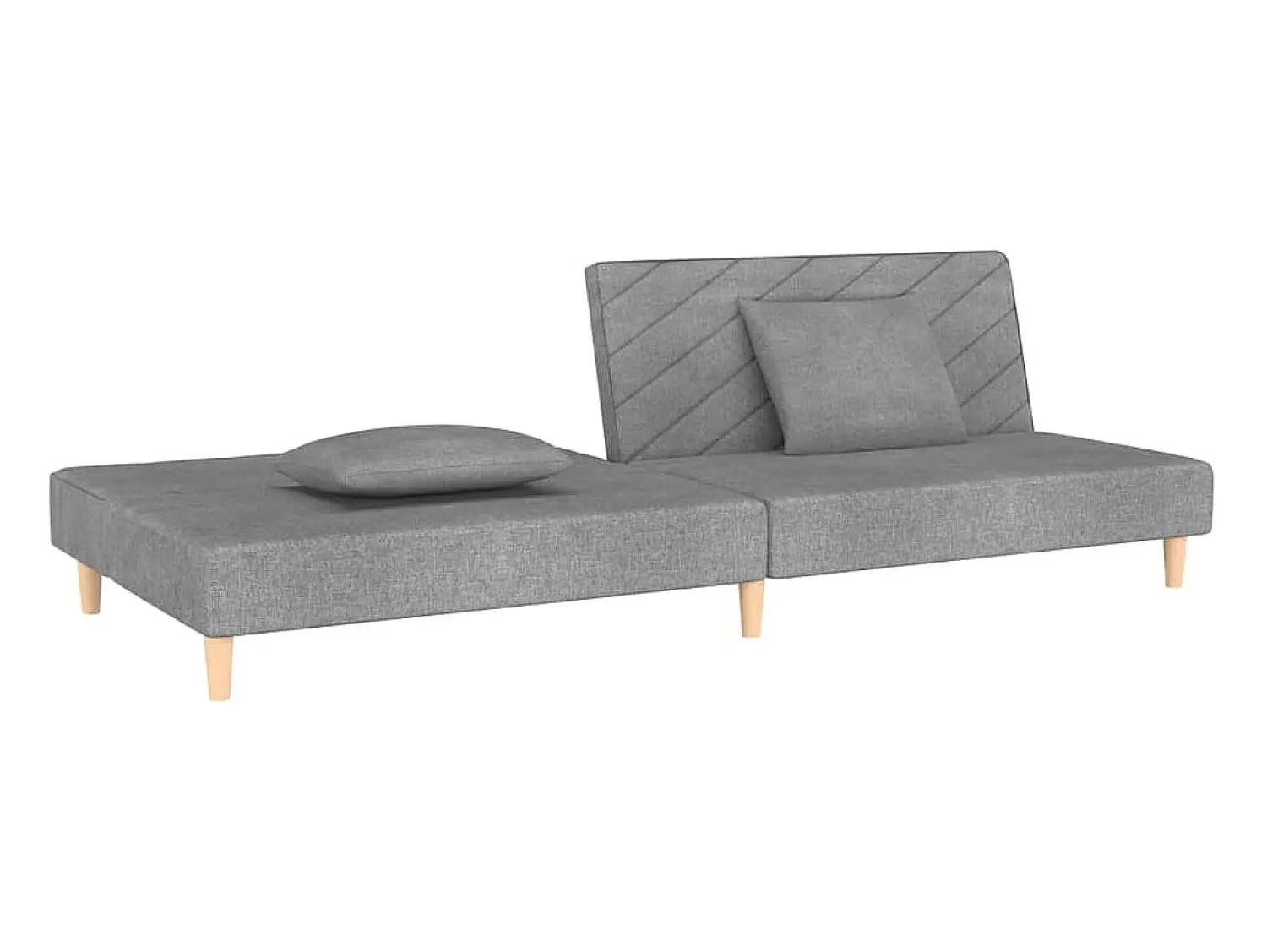 Sofá-cama 2 lugares com duas almofadas tecido -claro PT365817^ Sofá