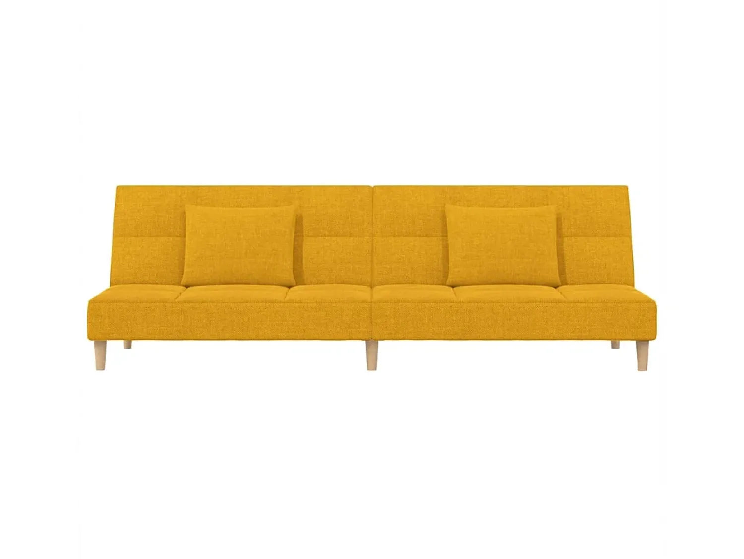vidaxl Sofá-cama 2 lugares com duas almofadas tecido^ Sofá