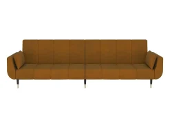 Sofá* Sofá-cama 2 lugares com duas almofadas veludo PT557143 Castanho