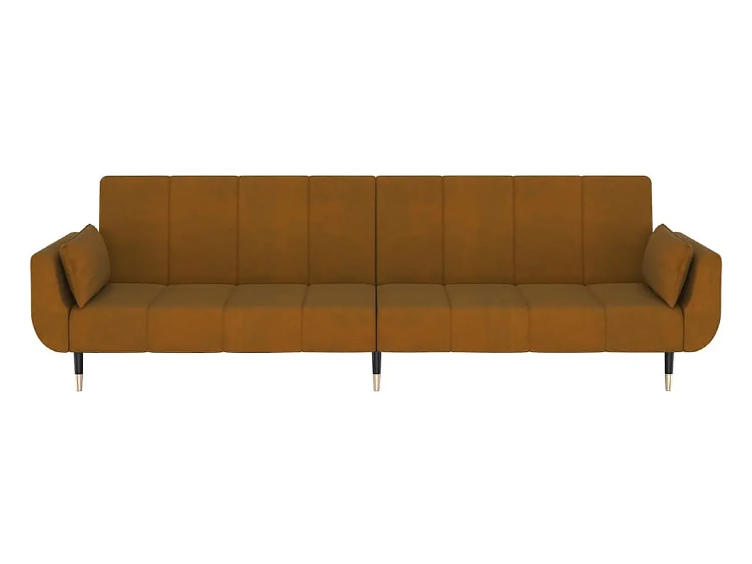 Sofá* Sofá-cama 2 lugares com duas almofadas veludo PT557143 Castanho