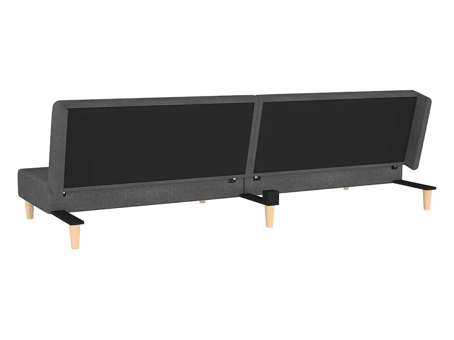 Sofá*vidaxl Sofá-cama 2 lugares com duas almofadas tecido -escuro Cinzento