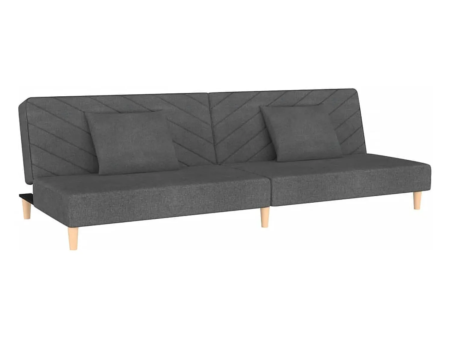 Sofá*vidaxl Sofá-cama 2 lugares com duas almofadas tecido -escuro Cinzento