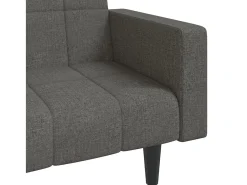 Online vidaxl Sofá-cama 2 lugares com duas almofadas tecido -escuro Cinzento