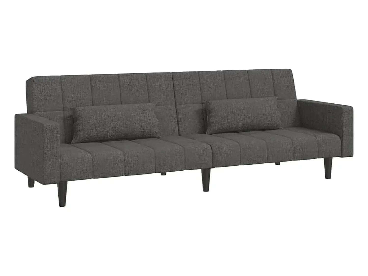Online vidaxl Sofá-cama 2 lugares com duas almofadas tecido -escuro Cinzento