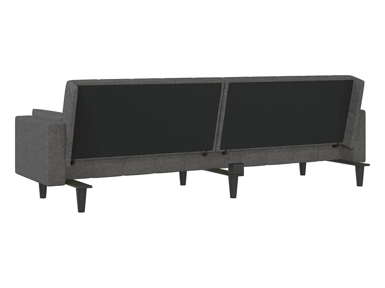 Online vidaxl Sofá-cama 2 lugares com duas almofadas tecido -escuro Cinzento