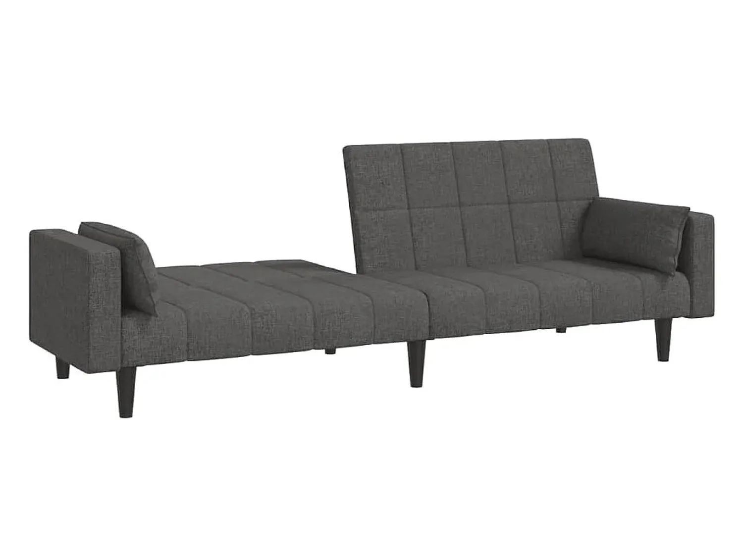 Online vidaxl Sofá-cama 2 lugares com duas almofadas tecido -escuro Cinzento