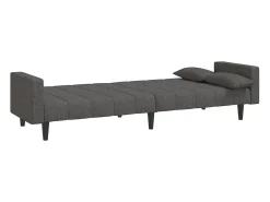 Online vidaxl Sofá-cama 2 lugares com duas almofadas tecido -escuro Cinzento
