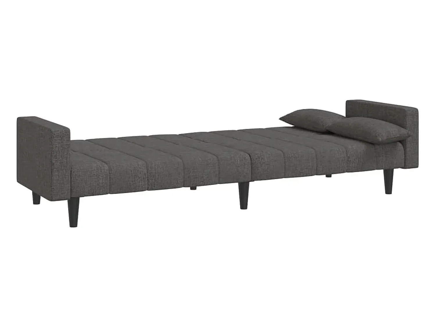 Online vidaxl Sofá-cama 2 lugares com duas almofadas tecido -escuro Cinzento