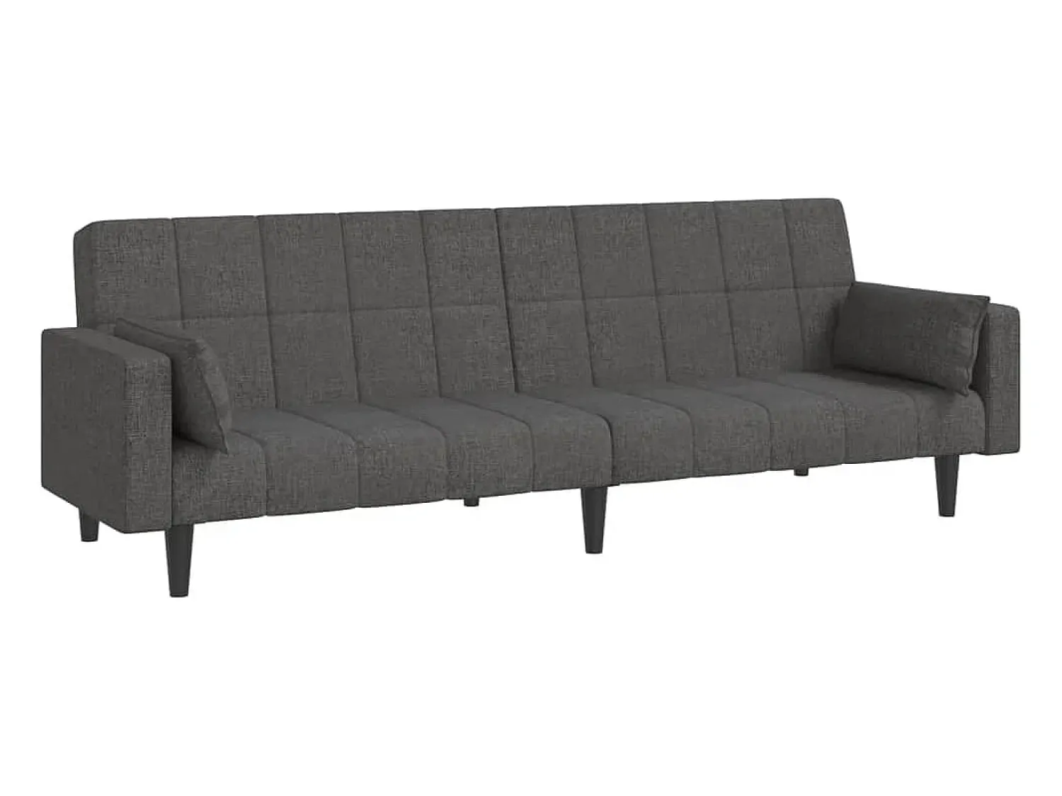 Online vidaxl Sofá-cama 2 lugares com duas almofadas tecido -escuro Cinzento