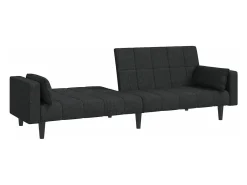 Sofá* Sofá-cama 2 lugares com duas almofadas tecido PT215188 Preto