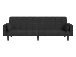 Sofá* Sofá-cama 2 lugares com duas almofadas tecido PT215188 Preto