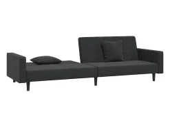 Sofá* Sofá-cama 2 lugares com duas almofadas veludo PT535828 Preto