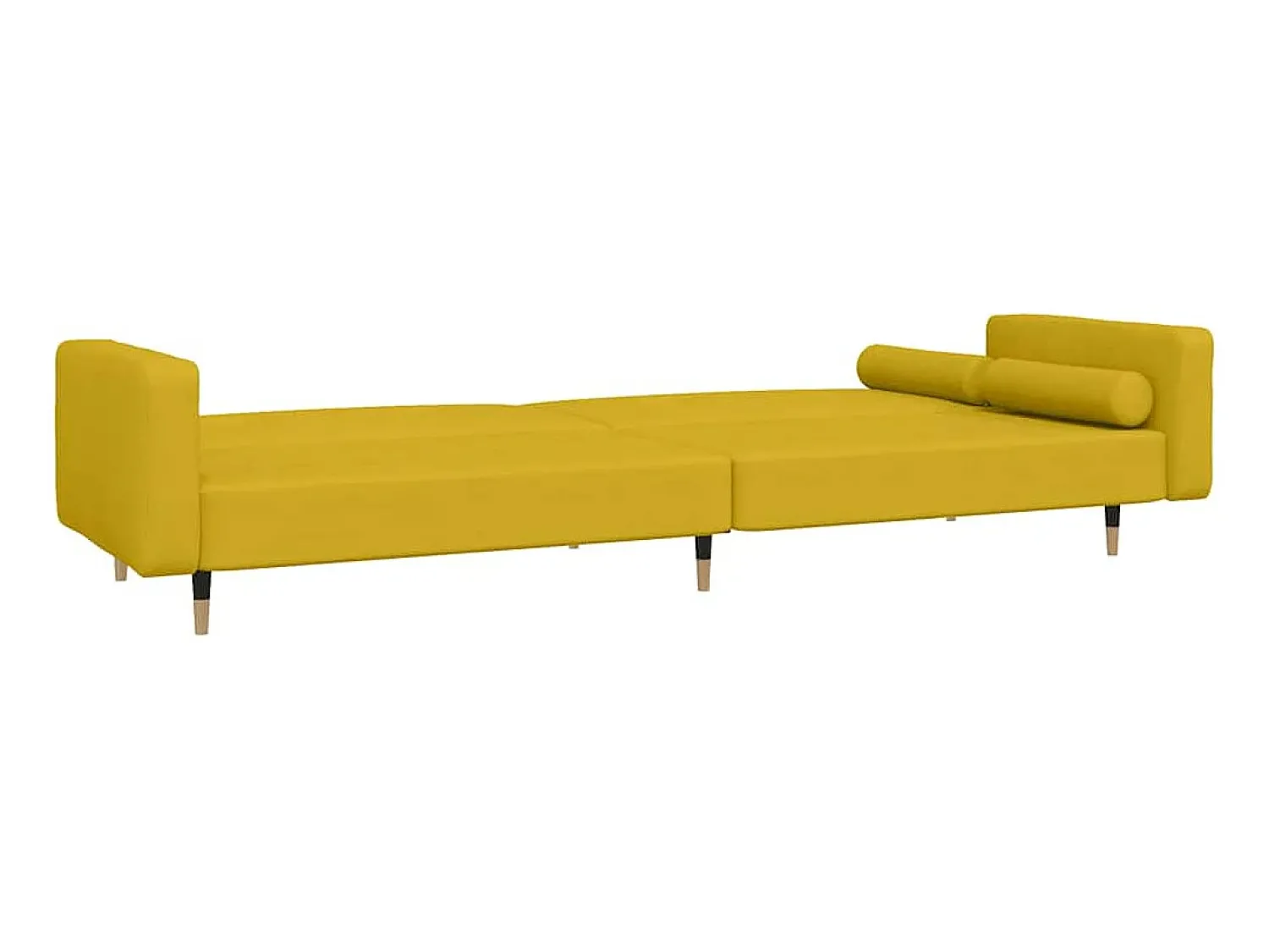 vidaxl Sofá-cama 2 lugares com duas almofadas veludo^ Sofá