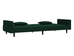 Sofá* Sofá-cama 2 lugares com duas almofadas veludo -escuro PT525331 Verde