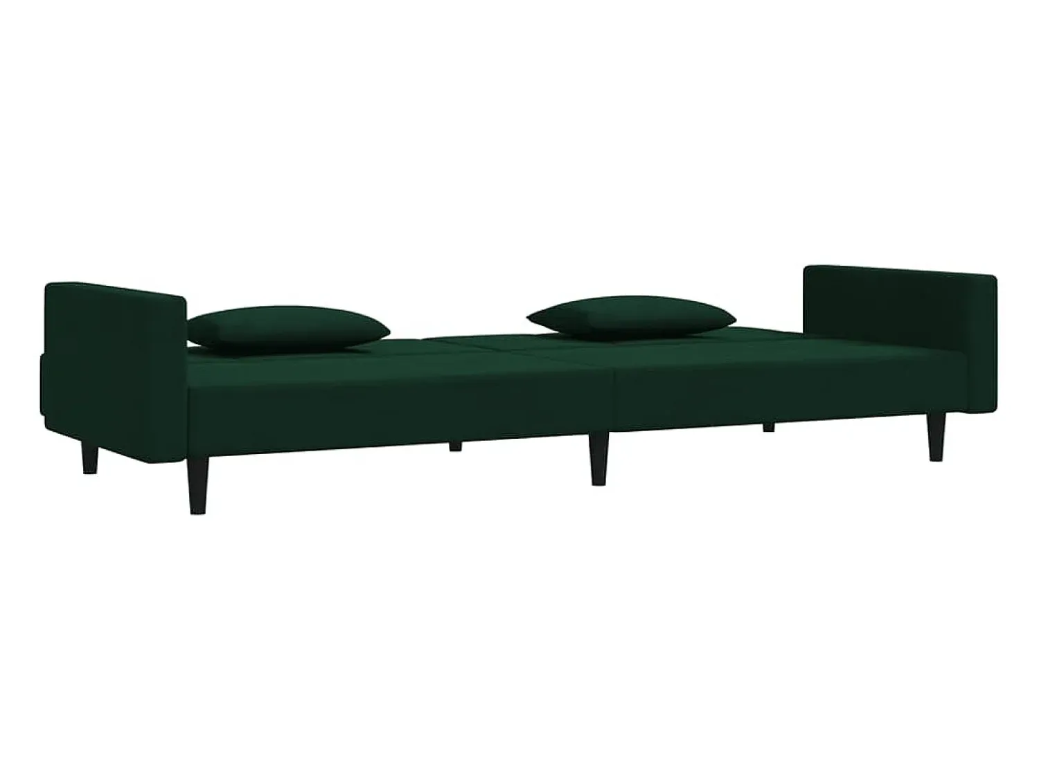 Sofá* Sofá-cama 2 lugares com duas almofadas veludo -escuro PT525331 Verde