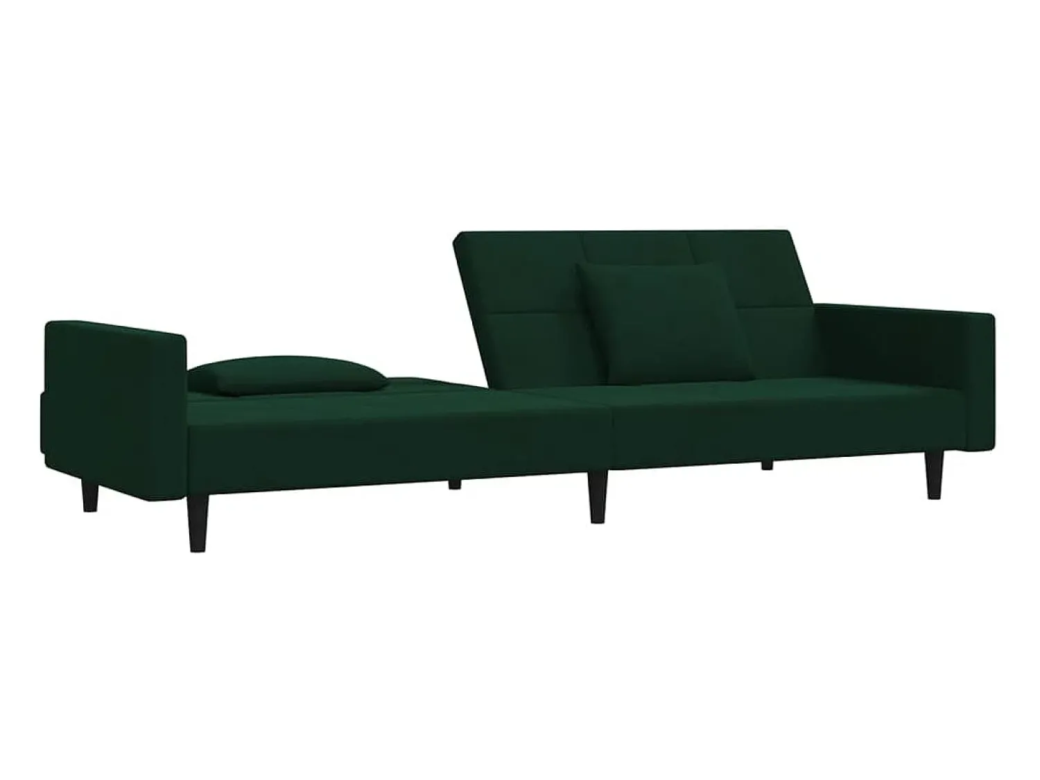 Sofá* Sofá-cama 2 lugares com duas almofadas veludo -escuro PT525331 Verde