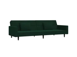 Sofá* Sofá-cama 2 lugares com duas almofadas veludo -escuro PT525331 Verde