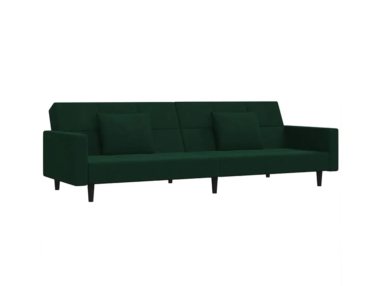 Sofá* Sofá-cama 2 lugares com duas almofadas veludo -escuro PT525331 Verde