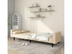 Sofá* Sofá-cama 2 lugares com duas almofadas tecido cor PT799450 Creme