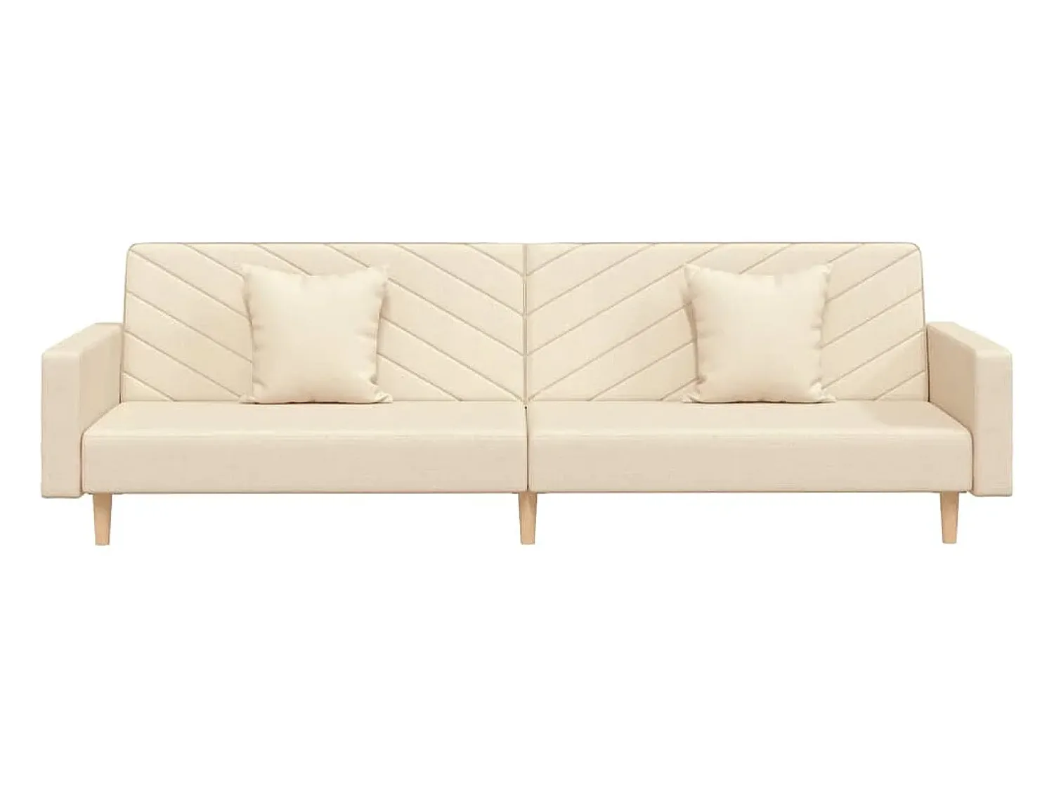 Sofá| Sofá-cama 2 lugares com duas almofadas tecido cor PT932379 Creme