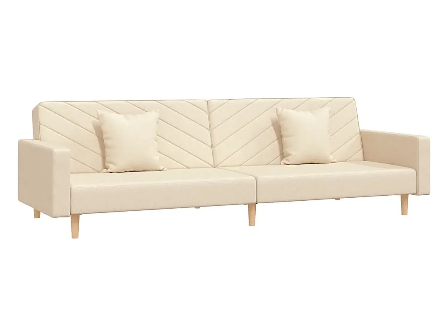 Sofá| Sofá-cama 2 lugares com duas almofadas tecido cor PT932379 Creme
