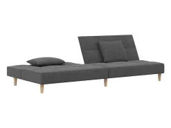Best Sofá-cama 2 lugares com duas almofadas tecido cinzento-claro PT892082 Cinzento claro