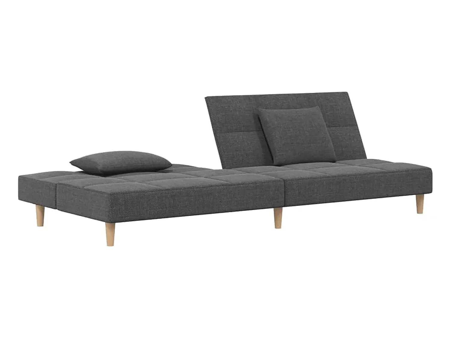 Best Sofá-cama 2 lugares com duas almofadas tecido cinzento-claro PT892082 Cinzento claro