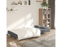 Best Sofá-cama 2 lugares com duas almofadas tecido cinzento-claro PT892082 Cinzento claro