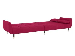 Sofá*vidaxl Sofá-cama 2 lugares com duas almofadas veludo tinto Vermelho