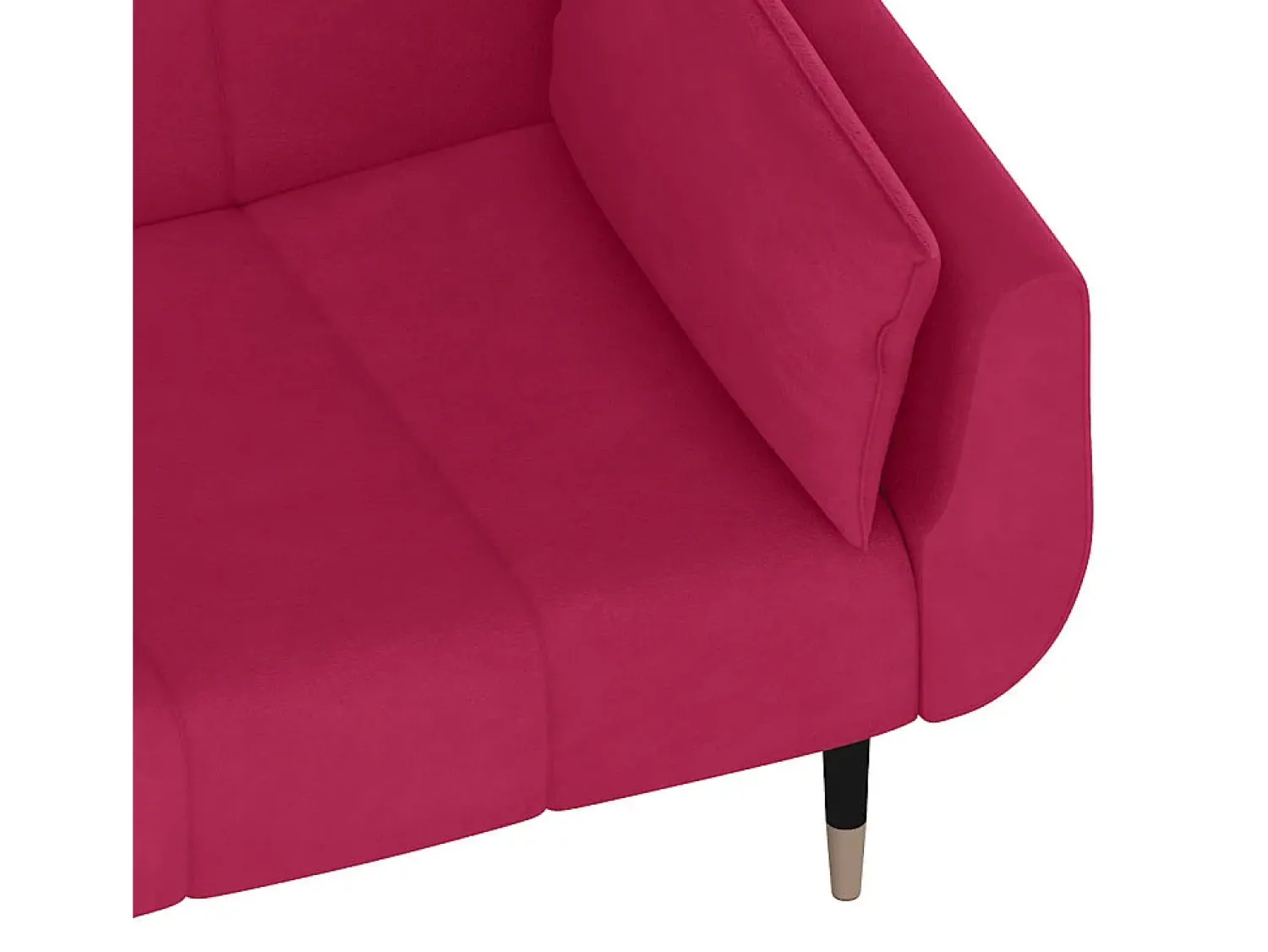 Sofá*vidaxl Sofá-cama 2 lugares com duas almofadas veludo tinto Vermelho