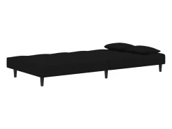 Sofá|vidaxl Sofá-cama 2 lugares com duas almofadas veludo Preto