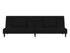 Sofá|vidaxl Sofá-cama 2 lugares com duas almofadas veludo Preto