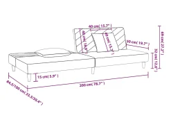 vidaxl Sofá-cama 2 lugares com duas almofadas veludo^ Sofá