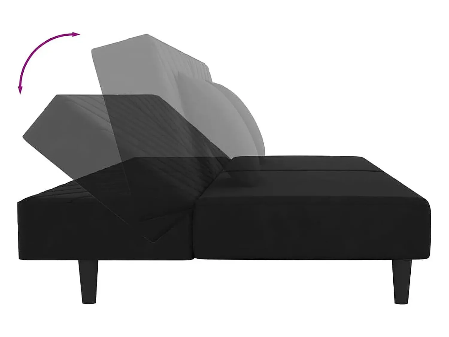 vidaxl Sofá-cama 2 lugares com duas almofadas veludo^ Sofá