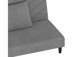 Sofá*vidaxl Sofá-cama 2 lugares com duas almofadas veludo -claro Cinzento