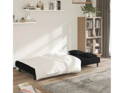 Sofá-cama 2 lugares com duas almofadas veludo PT469497^ Sofá