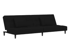 Sofá-cama 2 lugares com duas almofadas veludo PT469497^ Sofá