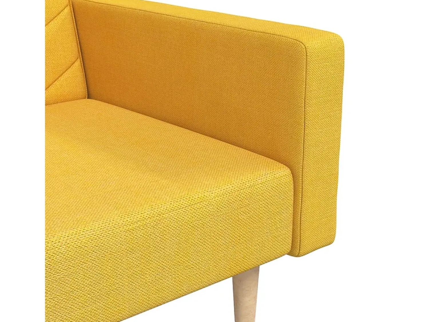 Sofá*vidaxl Sofá-cama 2 lugares com duas almofadas tecido Amarelo