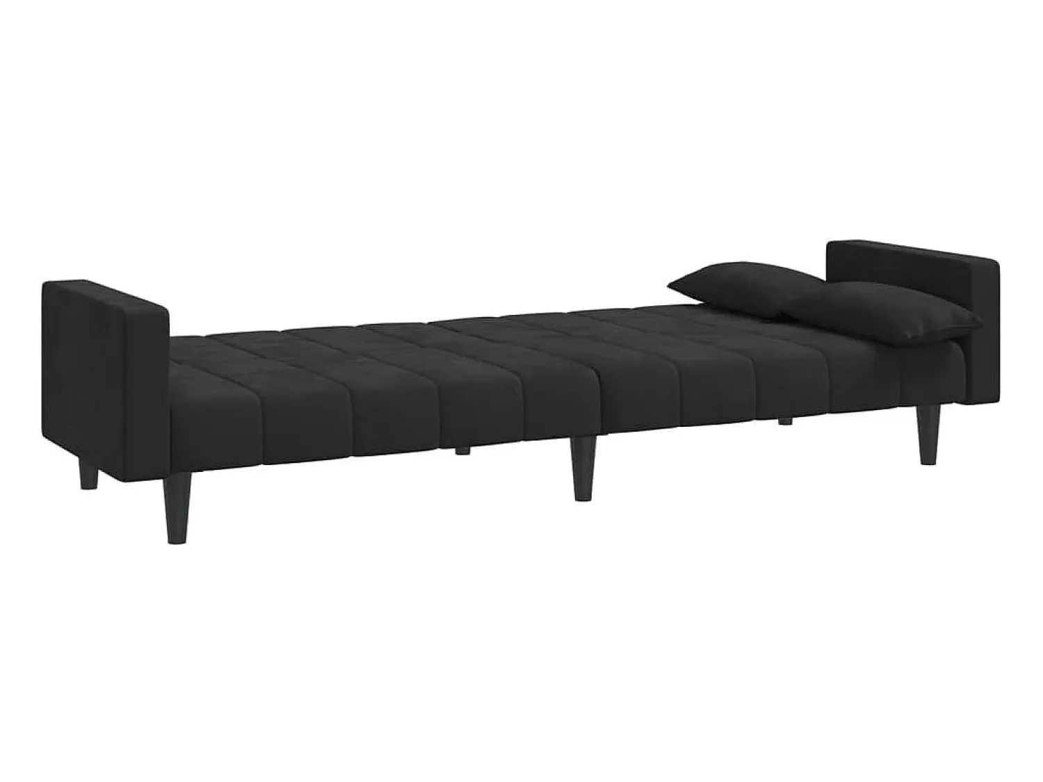 Online vidaxl Sofá-cama 2 lugares com duas almofadas veludo Preto