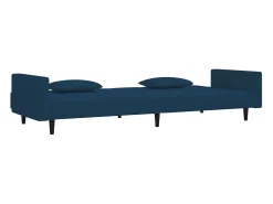 Outlet Sofá-cama 2 lugares com duas almofadas veludo PT165466 Azul